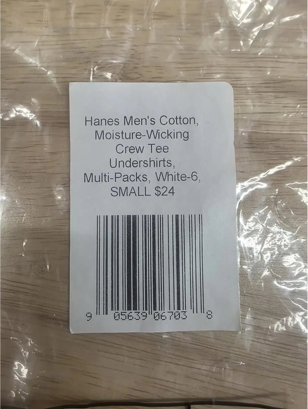 HANES MEN’S COTTON MOISTURE‑WICKING CREW UNDERSHIRTS 6‑PACK WHITE SIZE SMALL